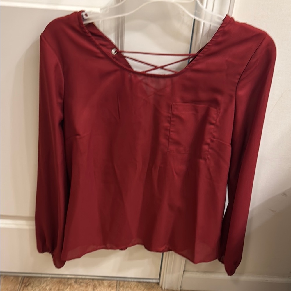 Chic Burgundy Women's Blouse